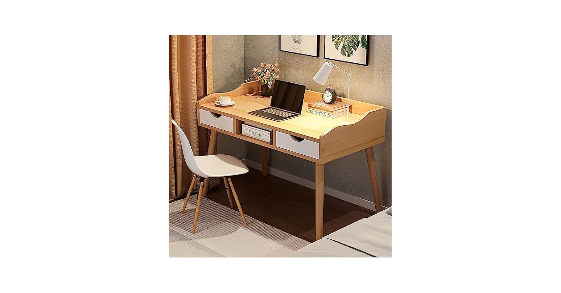 木製シンプルデスク 2引き出し付き 71yGne9R2TL._UF350,350_QL50_.jpg