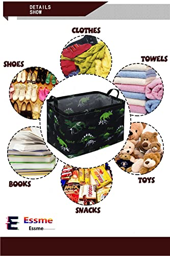 Image of Essme Rectangular Dinosaur Basket,Dinosaur Bins for Boys with Handles for Boys Room Decor,Kids Baskets for Kids,Gift Bin.(dinosaur decor)