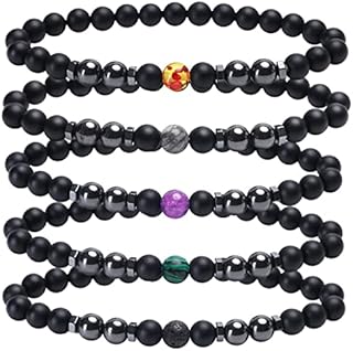 5PCS Magnetic ankle bracelet Body Slimming Weight Loss Anti-Fatigue Healing Bracelet Hematite Beads Stretch Bracelet Magnetic Therapy Bead Slim For Men Women-5PCS Magnetic Therapy ankle bracelet