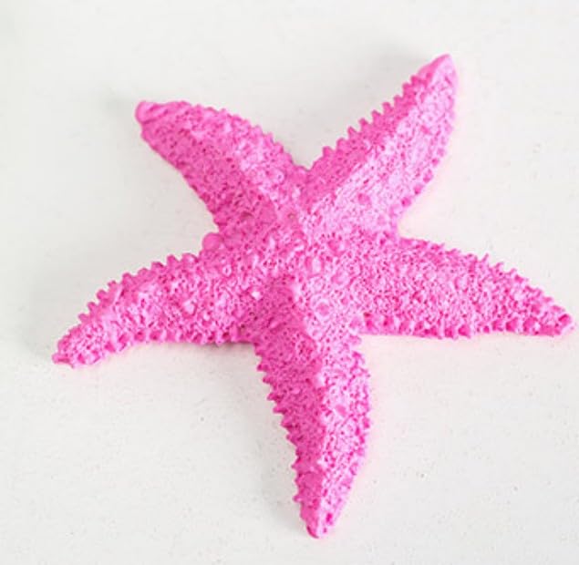 Myuiao Red Resin Starfish Aquarium Decoration, Photography Props Resin Sea Stars Decoration, Artificial Starfish Ornament for Fish Tank Home Wedding, Beautiful Home Decor