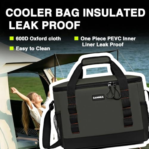 Image of Backpack Cooler Insulated Leakproof, Soft Cooler for Outdoor Camping Hiking | 7.5x13x18in, leakproof liner, waterproof oxford, multi pockets, wine opener, for camping hiking picnic fishing