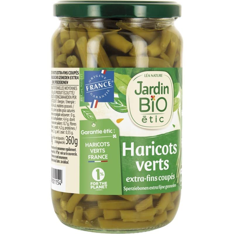 JARDIN BIO - Haricots Verts Tres Fins Bio 660G - le Lot De 4