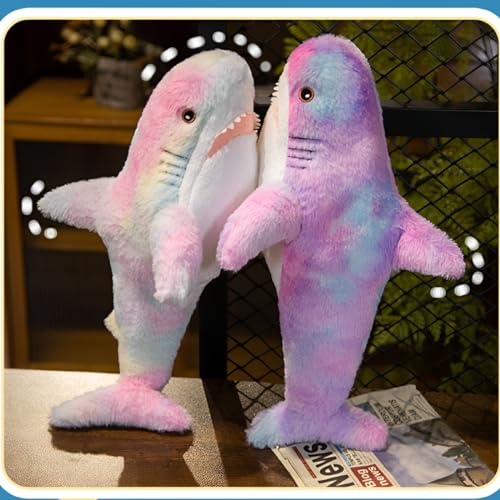 Image of 39.4 inch PurpleGiant Shark Plush Pillow, Soft Cute Toy | shark-shaped pillow for kids' room decor. Perfect bedtime gift for boys and girls. Soft plush toy for cuddling and play.
