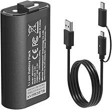 Lithium ion Battery Pack for Xbox Wireless Controller, 1200mAh Li-ion Rechargeable Battery for Xbox Series X|S, Xbox One Video Game Controller, Play and Charge USB Cable Included