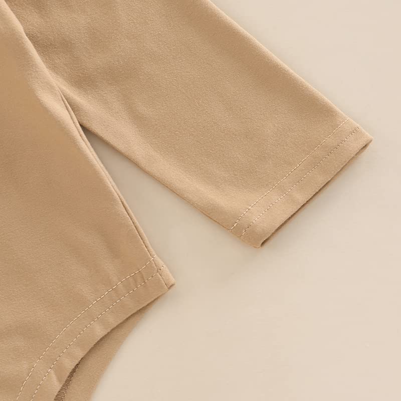 YINGISFITM Baby Girl Turtleneck T Shirt Romper Long Sleeve Leotard Onesie Solid Bodysuit Top Fall Winter Blouse for Infant4