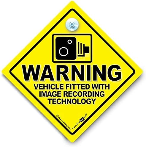 Warning Vehicle Fitted with Image Recording Technology Car Sign, Dash ...