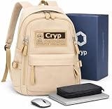 Mochila Grande Notebook Reforçada Compartimento Acolchoado (Bege)