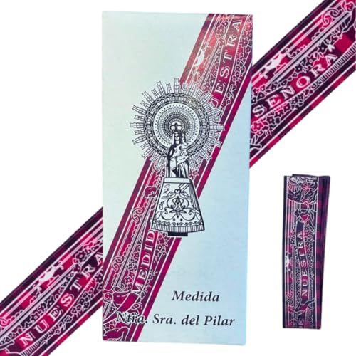 GENPURI Cinta Virgen del Pilar Cachirulo Bendecida – Edición Limitada – Medida Original de la Virgen (36,5 cm) – Pulsera Original – Símbolo de protección – Accesorio coche y moto – Unisex