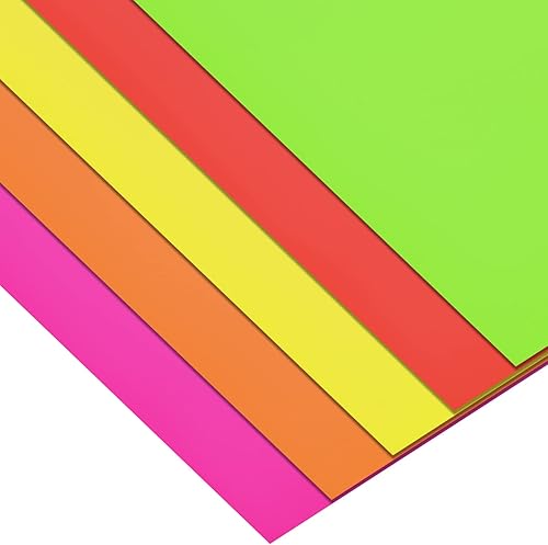 Tablero de póster de neón de 25 hojas de 22 x 28 pulgadas, tablero de póster grande fluorescente de colores surtidos, dibujo de cartulina de papel