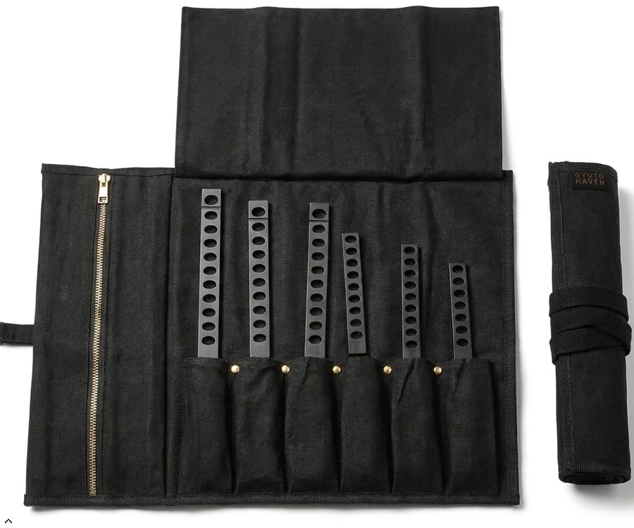 Chef Knife Roll Bag - 6 Slot Waxed Canvas