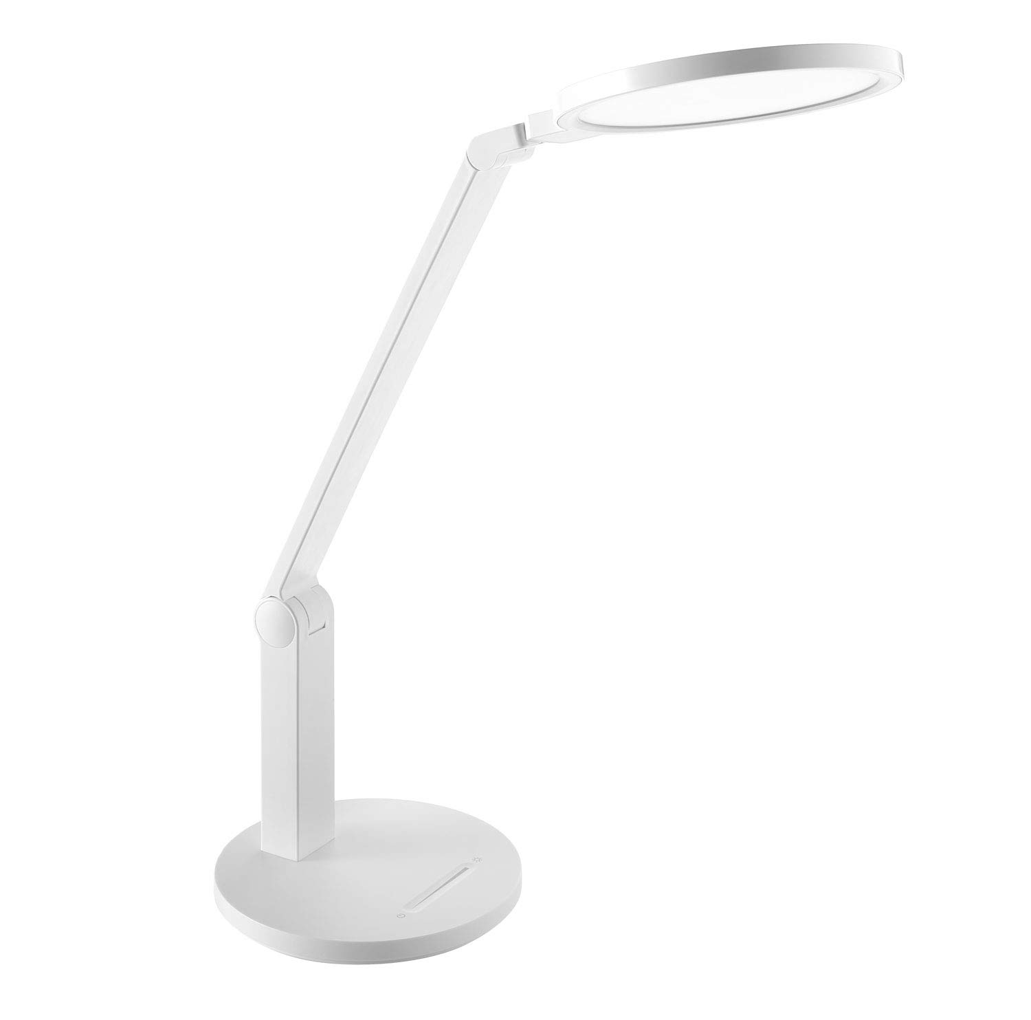 Alco-Albert - LED Schreibtischlampe 76 LEDs 15W weiß | Stufenlos dimmbare Tischleuchte mit besonders heller LED-Beleuchtung für Büro, Homeoffice und Arbeitsplatz