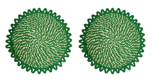 Image of Cotton Doormat for Home |Handmade Cotton Doormat | Quick Dry, Washable Door Mat for Home, Bathroom & Bedroom (Pack of 2) (Green-2)