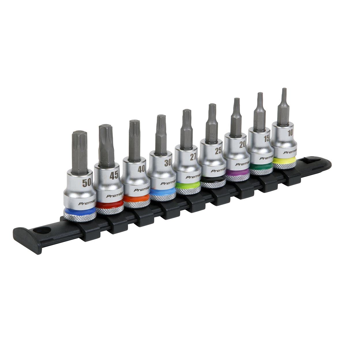 Sealey 9 Piece Colour Coded 3/8" Drive Torx Socket Bit Set