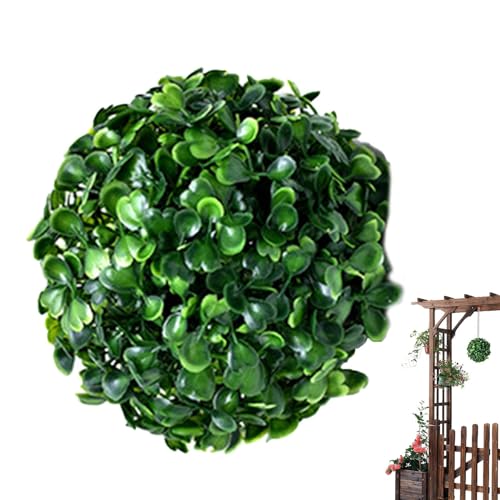 Topiary Ball - Bolas artificiales de boj, setos de plantas topiarias, sin riego, bolas redondas verdes de boj sintético, bola de boj artificial de aspecto realista para puerta delantera, porche,