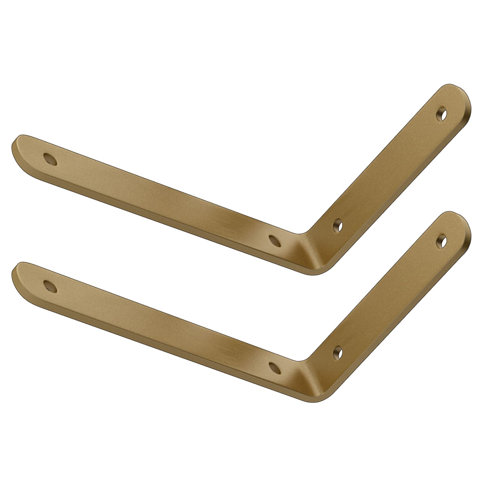 Suwooy Industrial Metal Shelf Bracket,Retro Wall Shelf Supporter,90° Angle Shelving Brackets,Gold,Floating Brackets for Shelves for Garage,Living Room,Kitchen,10×8cm/3.9×3.1in