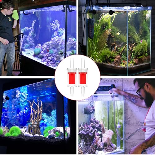 Image of Xinjoduz 12 PCS Aquarium Check Valve, Aline Air Pump One Way Valve Non-Return Aquarium Air Pump Accessories for Airline Tubing, Fish Tank Accessories (Red, 0.16 Inch)