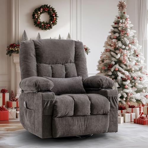 Power Swivel Recliner with Cup Holders