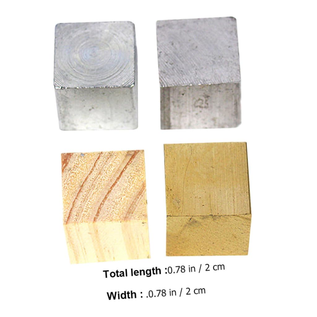 SHINEOFI Ensemble de 4 Cubes de Densité en Fer, Aluminium et Bois Instrument Pédagogique Scientifique pour Expérimentation Physique Collège Blocs de Même Taille pour Mesure Précise