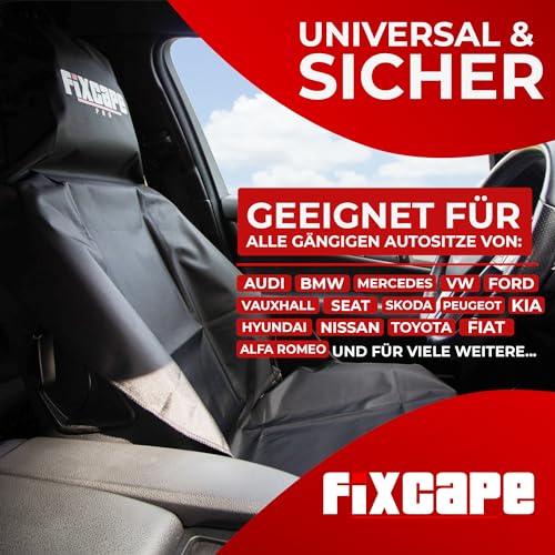 fixcape Pro Schonbezug Autositz vorne universal wasserdicht schwarz, Auto-Sitzbezug Vordersitze, Sitzschoner Auflage Schutz Fahrersitz