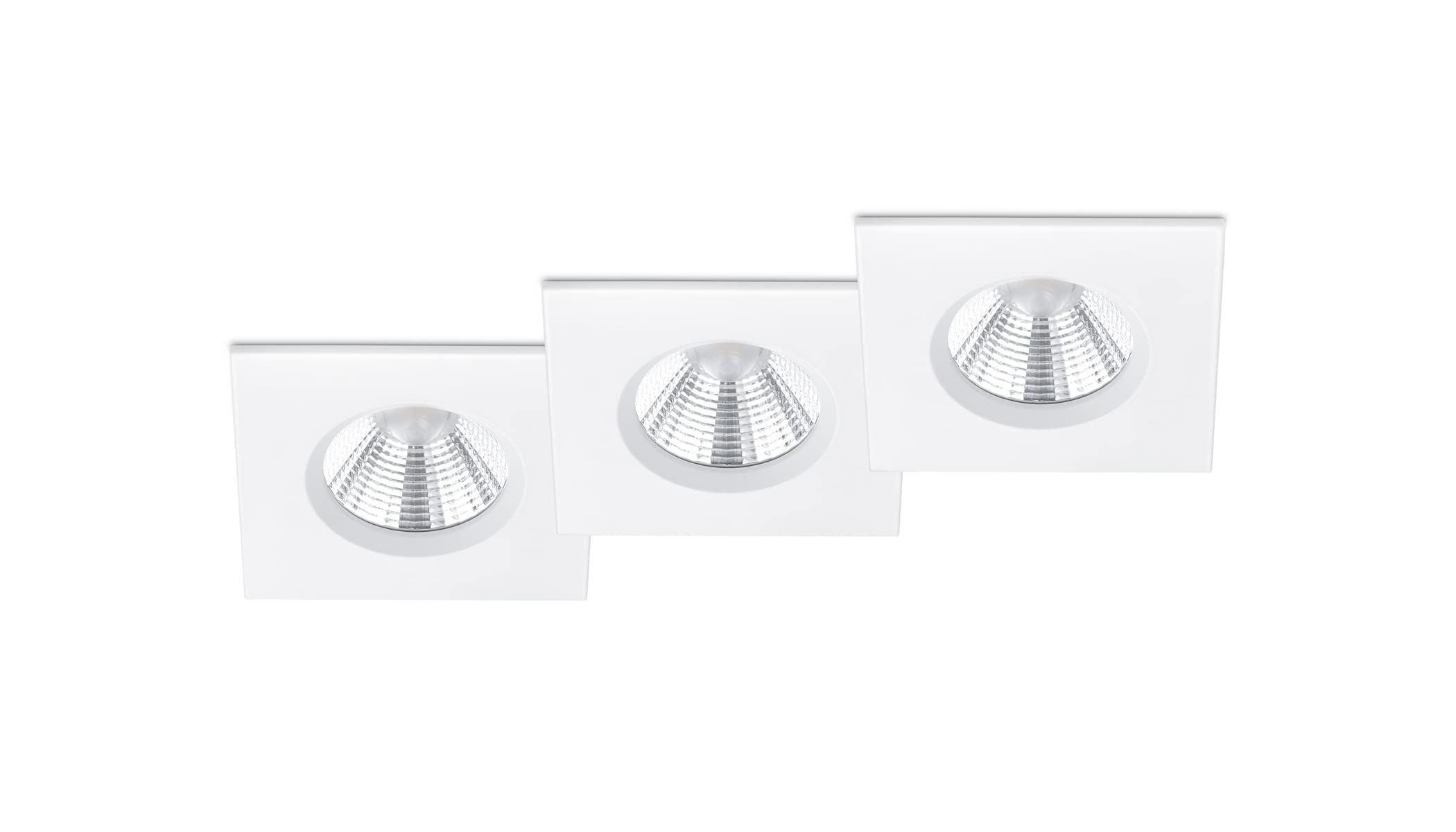 Focos LED empotrables Trio Leuchten Zagros pack de 3 downlights para techos de salon 2