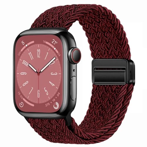 Image of Braided Nylon Band Compatible with Apple Watch 49mm /46mm /45mm /44mm /42mm /41mm /40mm /38mm | Adjustable Magnetic Clasp Strap Fit for Ultra 3 /2 /1, SE3 /2 /1 & Series 11 /10 /9 /8 /7 /6 /5 /4 /3 /2 /1
