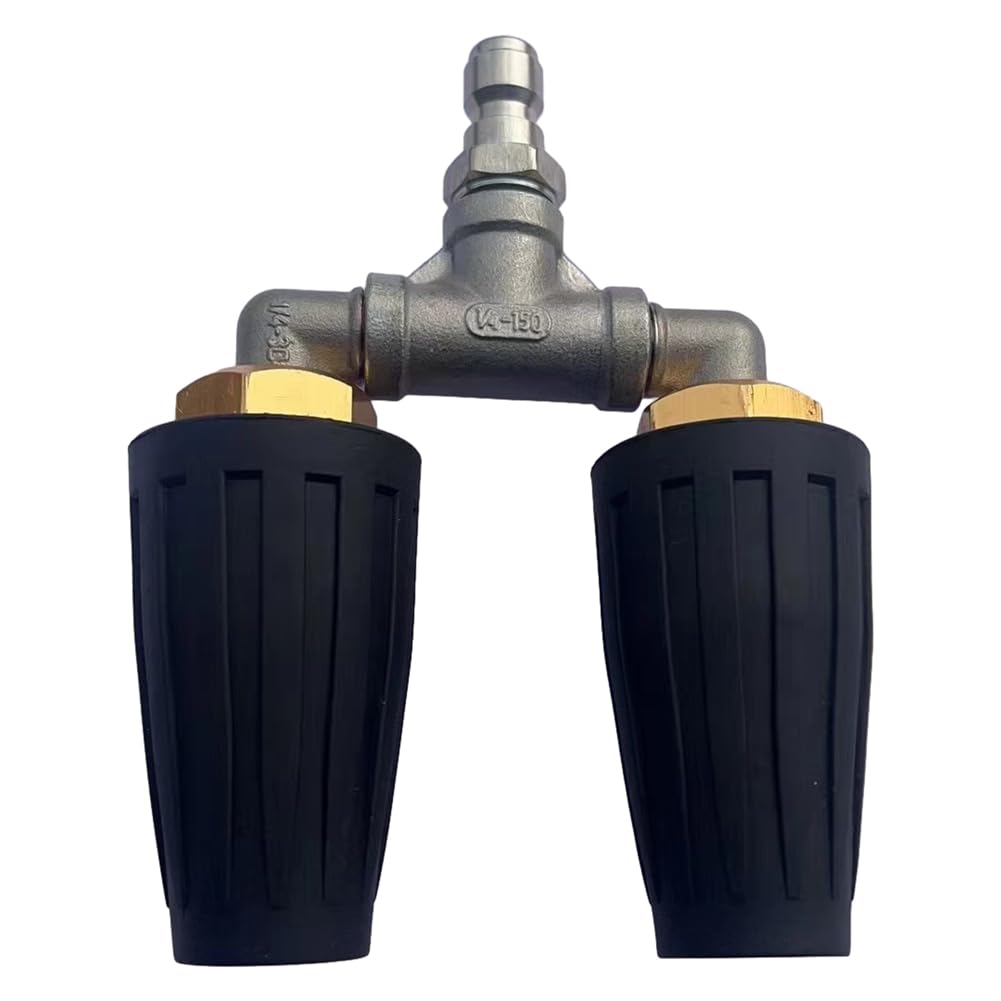 Littimoon Dual Tip Turbo Nozzle 1/4In 4000PSI Replacement Nozzle Tip Garden Cleaning Tool B