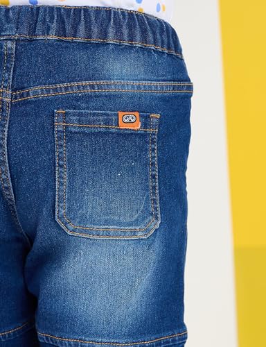 Image of Amazon Brand - Symbol Girls Cotton Rich Stretchable Jogger Jeans | Elasticated Waistband and Cuff | Casual Denim | Age 2-14 Years