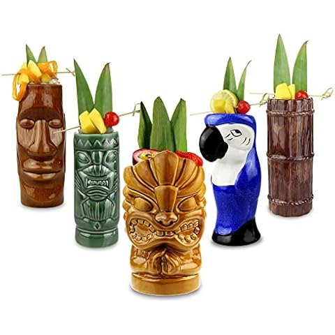 bar@drinkstuff Ceramic Tiki Cocktail Mug Set Cover