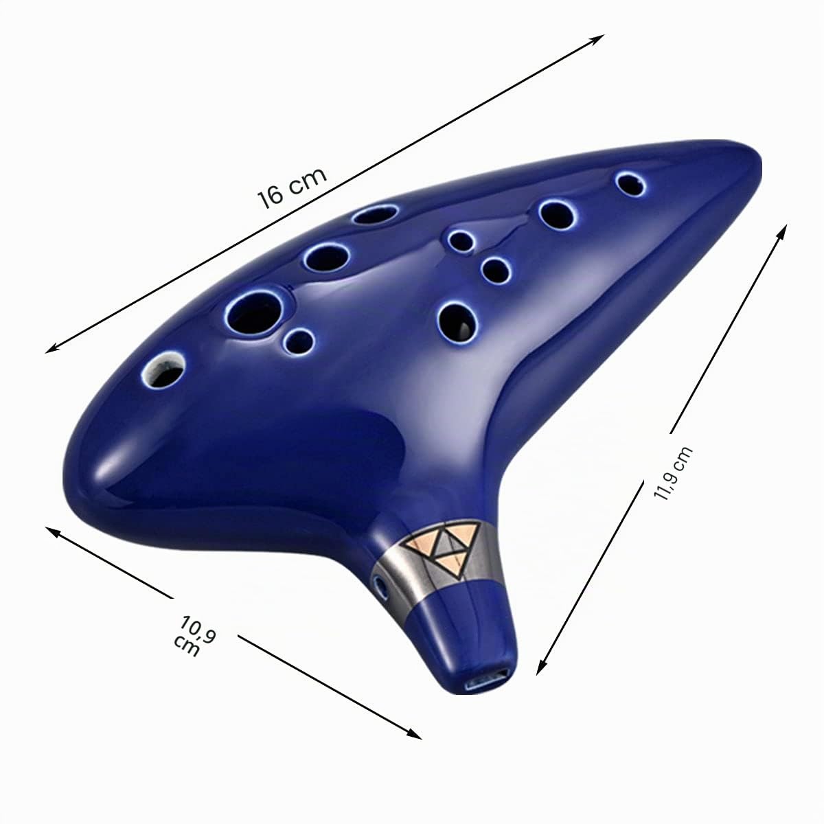 LIEKE Ocarina 12-Loch Alto C Keramik Okarina Musikinstrument Geschenk für Kinder Erwachsene mit Display Ständer Notenbuch Nackengurt Tasche