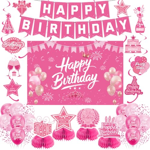 Image of Pink Birthday Decorations for Women