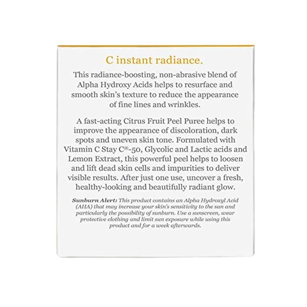 DERMA E Vitamin C Instant Radiance Citrus Facial Peel â Non-Abrasive Peel for Face and Neck - Skin Brightening Face Peel Resurfaces, Smooths and Rejuvenates Facial Skin, 2 oz