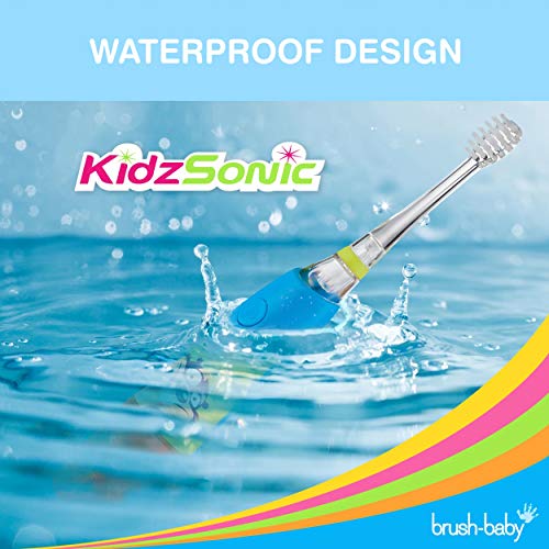 Brush Baby KidzSonic Toddler and Kid Electric Toothbrush for Ages 3+ Years - Disco Lights, Gentle Vibration, and Smart Timer Provide a Fun Brushing Experience - (3) 3+ yrs Brush Heads Included (Pink) - Thumbnail 4