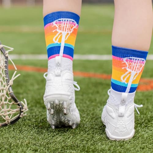 Image of ChalkTalkSPORTS Girls Lacrosse Socks - Mid-Calf Crew - Youth & Adult | Moisture-Wicking Performance Blend, Athletic Lax Gear, Stay-Up Technology, Arch Support, Breathable, Girls and Women