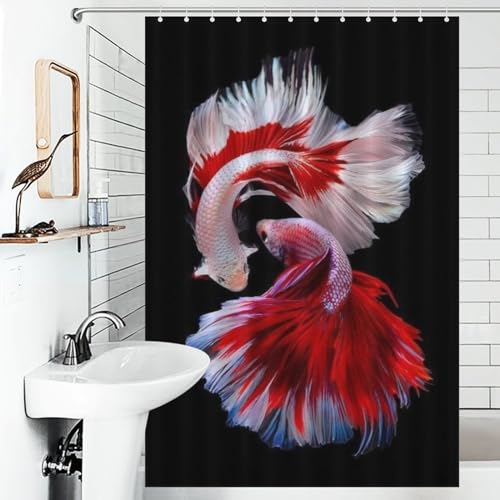 Rideau de douche poisson lavable en machine pour stopper les fuites d'eau sur le sol - 6