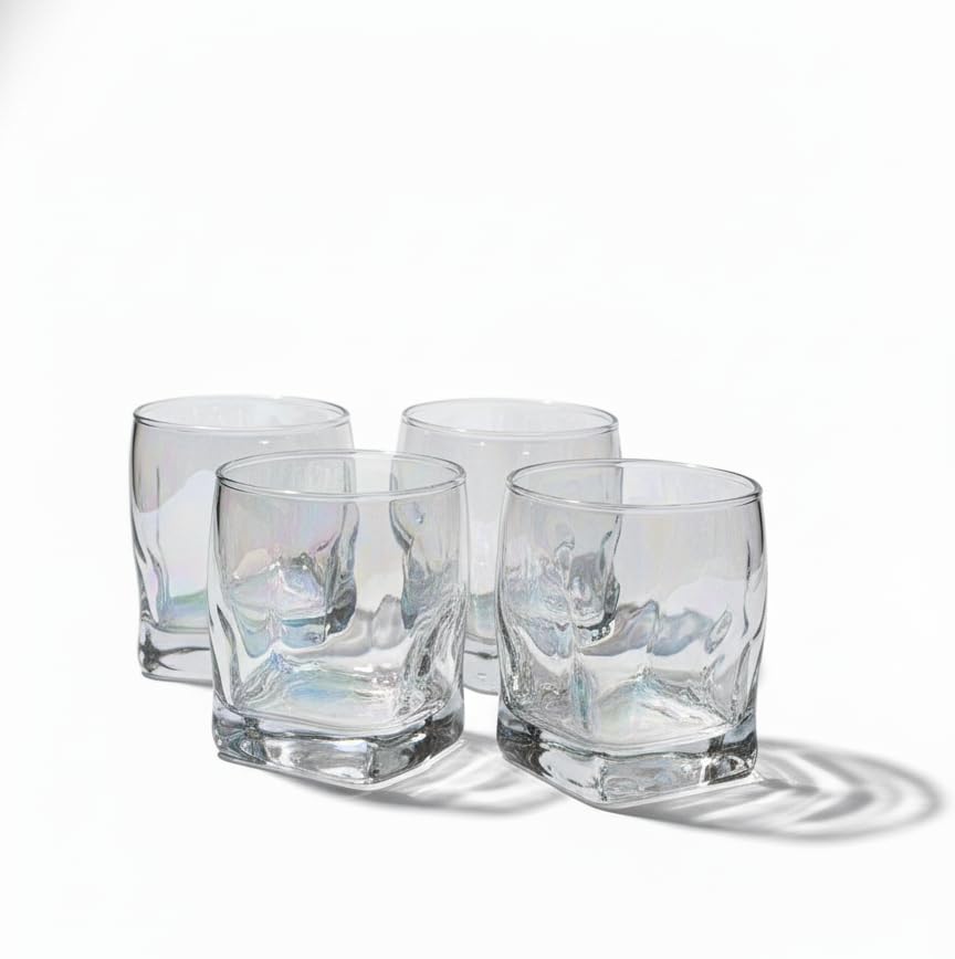 Image of Car-O-Bar Silver Bar Set with Glasses Gift Set | 7 Pieces Bartender Kit:Cocktail Shaker, Jigger,Ice Tong, Set of 4 Whiskey Glasses