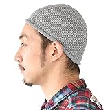 CHARM リネン ストレッチ イスラムワッチ メンズ [ フリーサイズ/グレー ] イスラム帽子 浅め 手洗い可能 秋冬