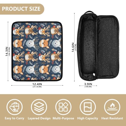 Bolso organizador resistente al calor para herramientas de cabello con diseño Woodland Animal Marble miniatura 4