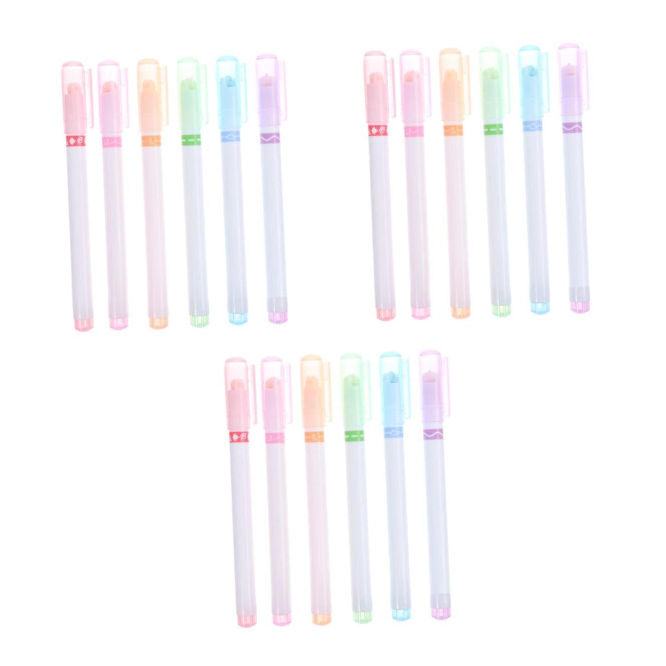 Lurrose 18pezzi Evidenziatori Per Studenti Marker Fluorescenti Per Note Scolastici e Decorazioni Sfumate e Punte Sottili