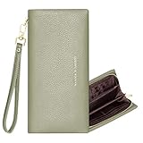 Wallet for Women Clutch Wristlet Wallet with Phone Holder Large Soft Vegan Leather Card Holder