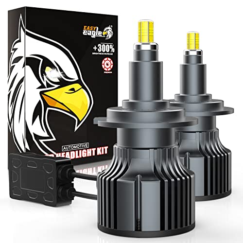 Easy Eagle Ampoule H7 LED pour Voiture, 360°Phares LED 12000LM 60W 6000K Blanc, DC 12V Cover