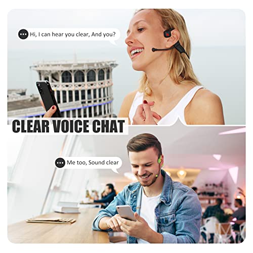 Image of Bone Conduction Headphones Bluetooth with Mic Wireless Computer Headsets with Microphone Open Ear Bluetooth Earphones Noise Cancelling Multi-Point Connection for PC, Working