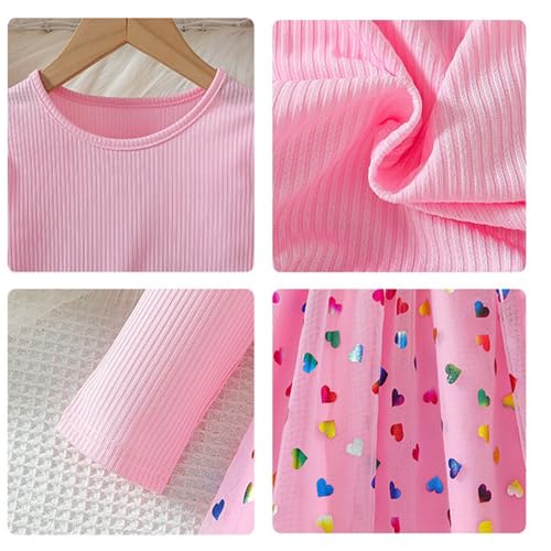 Image of Toddler Little Girls Casual Dresses Short Sleeve Crew Neck Graphic Cartoon Dress for 2-8 Years