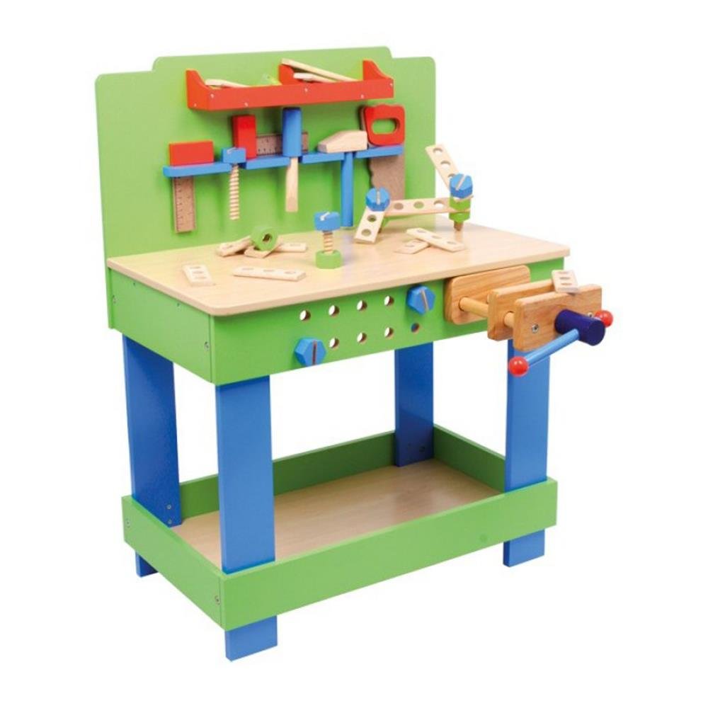 Small Foot 1579 Etabli Junior en bois, avec étau, accessoires et outils, à partir de 3 ans jeu