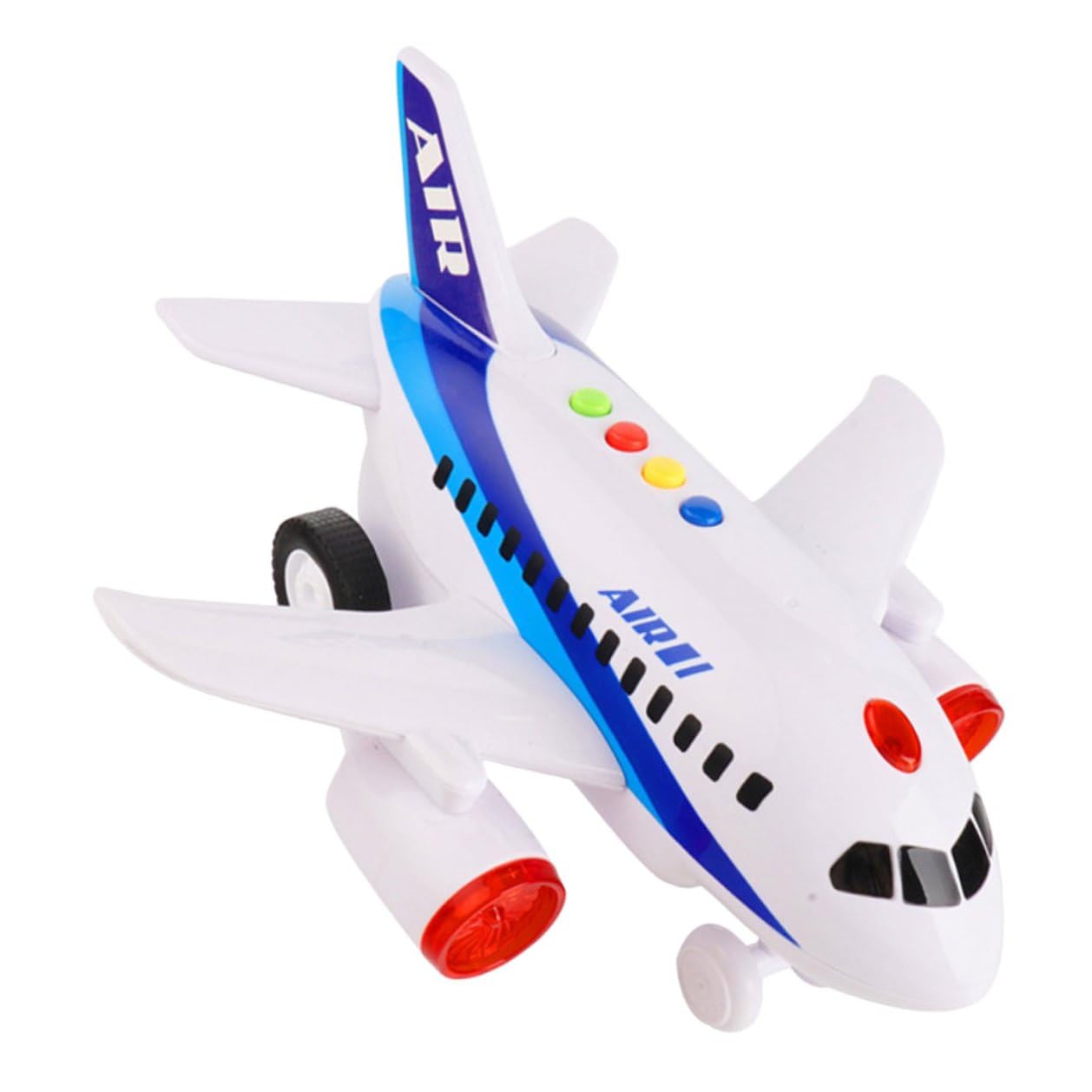 Avión de Juguete Inercial para Pequeños, Modelo Compacto y Ligero, Juguete Educativo Temprano Luces Brillantes, sin Batería, Adecuado para Bebés y Desarrollo Motriz