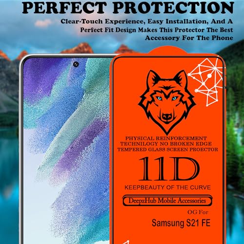Image of 11D Tempered Glass Screen Protector Compatible for Samsung Galax S21 FE (Pack Of 1) with Full Screen Coverage (edge to edge) and Easy Installation kit [ 1 Pack|Black]