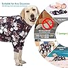 LovinPet Medium/Big Breeds Large Dog Pajamas, Anti Licking, Wound Care/Post Surgery Dogs Pajamas, Lightweight Stretchy Fabric, Beautiful Bouquets Black Print Large Dog Onesies, Pet PJ's/XL #4