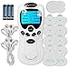 Electroestimulador Digital Portatil, 8 Modos Masaje Estimulador Muscular Masajeador Electro, 8 Autoadhesivos Electrodos Pantalla LCD Azul Estimulación Electroterapia Relajación Para Espalda, Rodilla