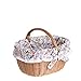 e-wicker24 Naturalny kosz na zakupy z wikliny, w stylu retro, vintage, owalny