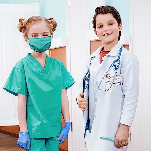 Funcrevity Doctor Costume For Kids Doctor Kit Surgeon Nurse Costume Halloween Party Dress Up With Doctor Coat Gifts For Boys Girls thumb #4