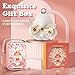 Bunny Lulu Keychain with Tin Cute Plush Bunny Keychain with Bow Adorable Charm for Bags Keys Handbags Gifts for Her (White with Big Bow(Blessing Tin & Bag))